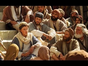 Jesus as a boy teaching in the temple
